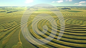 Aerial View of Mysterious Crop Circles