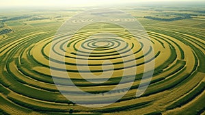 Aerial View of Mysterious Crop Circles