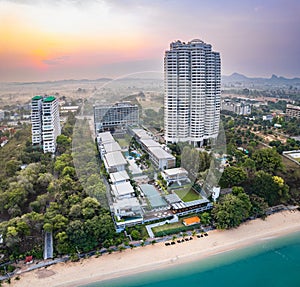 Aerial view of Na Jomtien, Pattaya City, Sattahip District, Chon Buri, Thailand