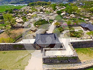 Aerial View of Nakan Eupseong Fortress, Suncheon, Jeonnam, South Korea, Asia photo