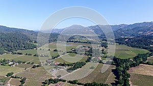Aerial view of Napa Valley vineyard landscape