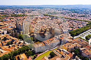 Aerial view of Narbonne, France