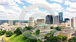 Aerial view of Nashville Capitol and skyline