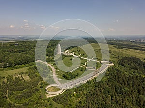 Aerial view of the National GDR Memorial near Buchenwald concentration camp