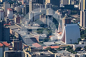 Aerial view of national pantheon and Simon Bolivar Mausoleum.