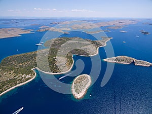 Aerial view of the National park Kornati.