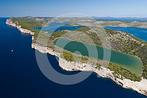 Aerial view of National park Telascica, Croatia