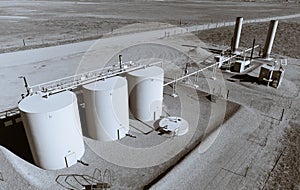 Aerial View Of Natural Gas Storage Tanks 