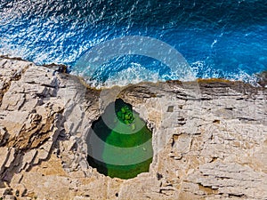 Aerial view at natural pool Giola