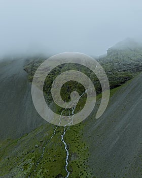 Aerial view of nature dramatic landscape, Iceland