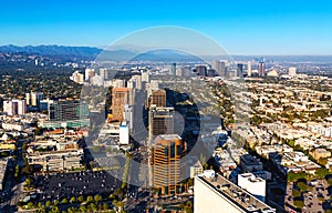 Aerial view near Century City in LA