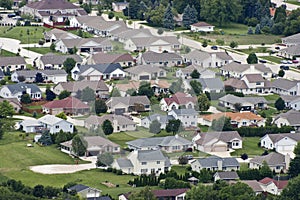 Vista aérea vecindario casas casas residencias 