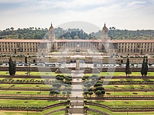 Aerial view of Nelson Mandela Garden and Union Buildings, Pretoria, South Africa