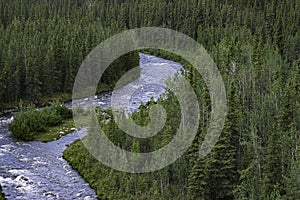 Aerial View of the Nenana River near Fairbanks in Alaska