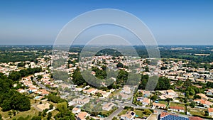 Aerial view of Nesmy village in Vendee