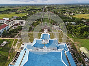 Aerial view of new Basilica of Our Lady of La Vang, Lavang holy land, Quang Tri, Vietnam