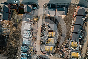 Aerial view of a new housing development being built in the UK