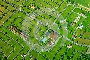 An aerial view of a new housing subdivision in the Philippines.