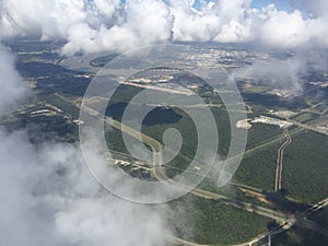 Aerial view of New Orleans Mississippi River