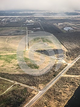 aerial view of New Orleans swamps