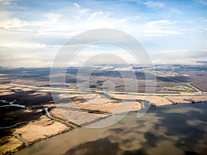 aerial view of New Orleans swamps