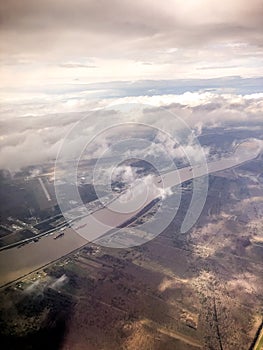 aerial view of New Orleans swamps