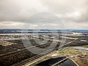 aerial view of New Orleans swamps