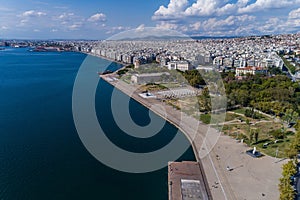 Aerial view of the waterfront of the city of Thessaloniki