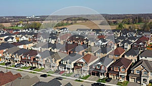 Aerial view of a new subdivision 4K