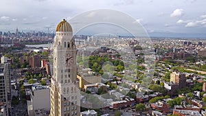 Aerial view of New York, Brooklyn, Dumbo. Residental and financial business buildings from above.