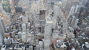 Aerial View of New York City Manhattan skyline