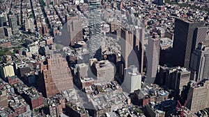 Aerial view at New York city. Towers of midtown Manhattan.