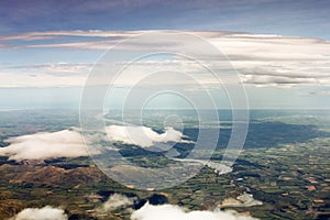 Aerial view of New Zealand mountains, South Island. Photo is taken from airplane heading from Sydney to Christchurch.