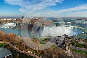 Aerial view of Niagara Falls, Canada.