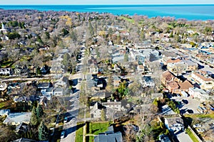 Aerial view of Niagara-on-the-Lake, Ontario, Canada on a fall day