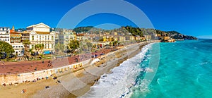 Aerial view of Nice, the capital of the Alpes-Maritimes department on the French Riviera