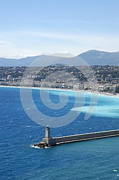 Aerial view of the lighthouse of nice photo