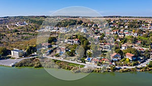 Aerial view of Nikolovo dam in Bulgaria