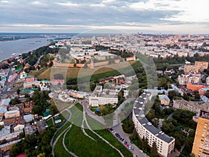 Aerial view at Nizhny Novgorod downtown