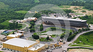 Aerial view of Noah's ark replica at Ark Encounter Theme Park in Williamstown, Kentucky