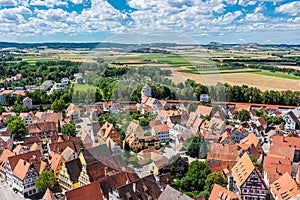 Aerial view of Nordlingen the town inside the walls, Bavaria, Germany photo