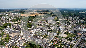 Aerial view of Nort sur Erdre in Loire Atlantique photo