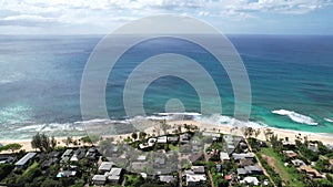 Aerial view of the north shore of Oahu, Hawaii