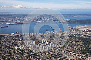 Aerial view of North Vancouver photo