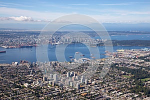 Aerial view of North Vancouver photo