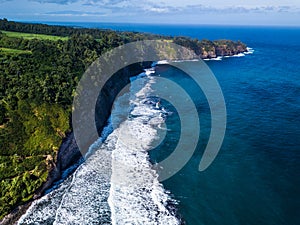 Aerial view of the northern coast of the Big Island