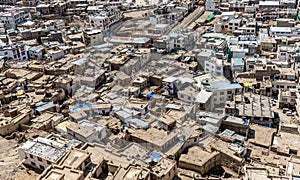 Aerial view of the northern Indian city of Leh