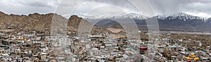 Aerial view of the northern Indian city of Leh