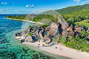 Northern part of Beach Anse Source d`Argent, La Digue, Seychellen