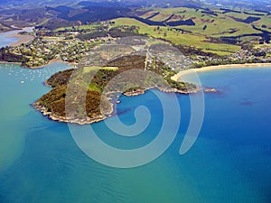 Aerial view of Northland Coastline, New Zealand